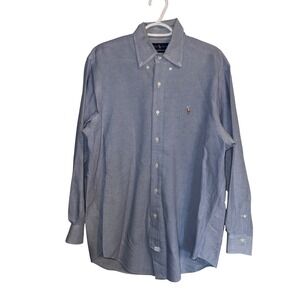 Vtg Ralph Lauren Button Down Men 16-33 Rare Oxford Old Money Preppy Split Panel